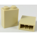 Lego NEW - Brick 1 x 2 x 2 with Inside Stud Holder~ [Tan]