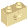Lego Used - Technic Brick 1 x 2 with Hole~ [Tan]
