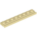 Lego NEW - Plate Modified 1 x 8 with Door Rail~ [Tan]