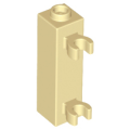 Lego NEW - Brick Modified 1 x 1 x 3 with 2 Clips (Vertical Grip) - Hollow Stud~ [Tan]