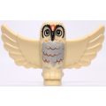 Lego NEW - Owl Spread Wings with Black Beak and Eyes and Light Bluish Gray and DarkOrange R~ [Tan]