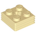 Lego NEW - Brick Modified 2 x 2 x 2/3 Ribbed with Axle Hole~ [Tan]