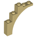 Lego Used - Arch 1 x 5 x 4 - Irregular Bow Reinforced Underside~ [Tan]