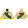 Lego NEW - Torso Shirt Red Neckerchief Green Sash with Scout Badges Pattern (BAM) /Tan Arms~ [Tan]