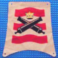 Lego Used - Cloth Sail 25 x 25 Square with Crossed Cannons Pattern~ [Tan]