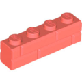 Lego NEW - Brick Modified 1 x 4 with Masonry Profile~ [Coral]