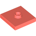 Lego NEW - Plate Modified 2 x 2 with Groove and 1 Stud in Center (Jumper)~ [Coral]