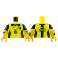 Lego NEW - Torso Shirt with Black Collar and Side Panels Silver Whistle Dark Turquoi~ [Neon Yellow]