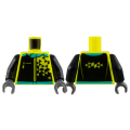 Lego NEW - Torso Jacket Medium Azure Collar and Hem Black Panels Geometric Triangle~ [Neon Yellow]