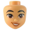Lego NEW - Mini Doll Head Friends with Black Eyebrows Reddish Brown Eyes NougatLips ~ [Medium Tan]