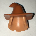 Lego NEW - Minifigure Hair Combo Hair with Hat Mid-Length Scraggly with Molded DarkOrang~ [Nougat]
