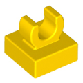 Lego NEW - Tile Modified 1 x 1 with Open O Clip~ [Yellow]