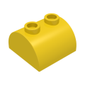 Lego NEW - Slope Curved 2 x 2 Double with 2 Hollow Studs~ [Yellow]