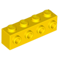 Lego Used - Brick Modified 1 x 4 with Studs on Side~ [Yellow]