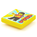 Lego NEW - Tile 2 x 2 with Groove with BeatBit Album Cover - Minifigure with BackpackDan~ [Yellow]