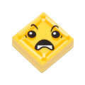 Lego NEW - Tile 1 x 1 with Groove with Face with Open Downturned Mouth (Kryptomite)Patte~ [Yellow]