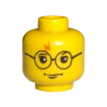 Lego Used - Minifigure Head Glasses with Lightning Bolt on Forehead Pattern (HP Harry Pot~ [Yellow]