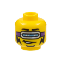 Lego NEW - Minifigure Head Black Eyebrows Silver Goggles with Dark Purple Strap Black Sou~ [Yellow]