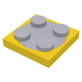 Lego Used - Turntable 2 x 2 Plate with Light Bluish Gray Top (3680 / 3679)~ [Yellow]