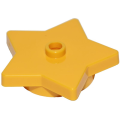 Lego NEW - Plate Round 4 x 4 x 2/3 with Star and Open Stud~ [Yellow]