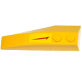 Lego Used - Wedge 6 x 2 Right with Red Swoosh with Tick Pointing Towards Straight Side Pa~ [Yellow]