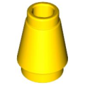 Lego Used - Cone 1 x 1 with Top Groove~ [Yellow]