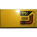 Lego Used - Tile 2 x 4 with '3 TON' Air Vents and Red Pipes Pattern (Sticker) - Set 60124~ [Yellow]