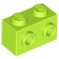 Lego NEW - Brick Modified 1 x 2 with Studs on 1 Side~ [Lime]