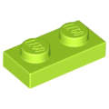 Lego NEW - Plate 1 x 2~ [Lime]