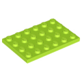 Lego NEW - Plate 4 x 6~ [Lime]