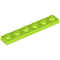 Lego NEW - Plate 1 x 6~ [Lime]