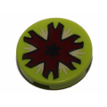 Lego Used - Tile Round 2 x 2 with Open Insect Mouth Pattern~ [Lime]