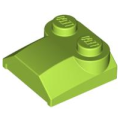 Lego Used - Slope Curved 2 x 2 x 2/3 with 2 Studs and Curved Sides Lip End~ [Lime]