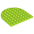 Lego NEW - Plate Round 8 x 8 Rounded End~ [Lime]