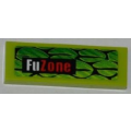 Lego Used - Tile 1 x 3 with Scales and 'FuZone' Pattern Model Right Side (Sticker) - Set 82~ [Lime]