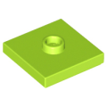 Lego NEW - Plate Modified 2 x 2 with Groove and 1 Stud in Center (Jumper)~ [Lime]