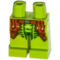 Lego Used - Hips and Legs with Dark Green Scales and Medium Nougat Belt and LegArmor Patte~ [Lime]