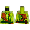 Lego Used - Torso Ninjago Snake with Shoulder Pad and Dark Green Belt and Red VialsPattern~ [Lime]