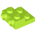 Lego NEW - Plate Modified 2 x 2 x 2/3 with 2 Studs on Side~ [Lime]
