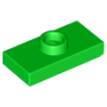 Lego NEW - Plate Modified 1 x 2 with 1 Stud with Groove and Bottom Stud Holder (Jum~ [Bright Green]