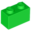 Lego Used - Brick 1 x 2~ [Bright Green]