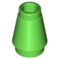 Lego NEW - Cone 1 x 1 with Top Groove~ [Bright Green]