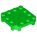 Lego NEW - Plate Modified 4 x 4 with Rounded Corners and 4 Feet~ [Bright Green]