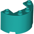 Lego NEW - Cylinder Half 2 x 4 x 2 with 1 x 2 Cutout~ [Dark Turquoise]