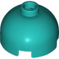 Lego NEW - Brick Round 2 x 2 Dome Top with Bottom Axle Holder - Vented Stud~ [Dark Turquoise]