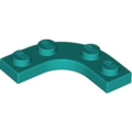 Lego NEW - Plate Round Corner 3 x 3 with 2 x 2 Curved Cutout~ [Dark Turquoise]