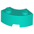 Lego NEW - Brick Round Corner 2 x 2 Macaroni with Stud Notch and Reinforced Under~ [Dark Turquoise]