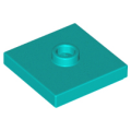 Lego NEW - Plate Modified 2 x 2 with Groove and 1 Stud in Center (Jumper)~ [Dark Turquoise]