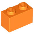 Lego NEW - Brick 1 x 2~ [Orange]