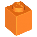 Lego Used - Brick 1 x 1~ [Orange]